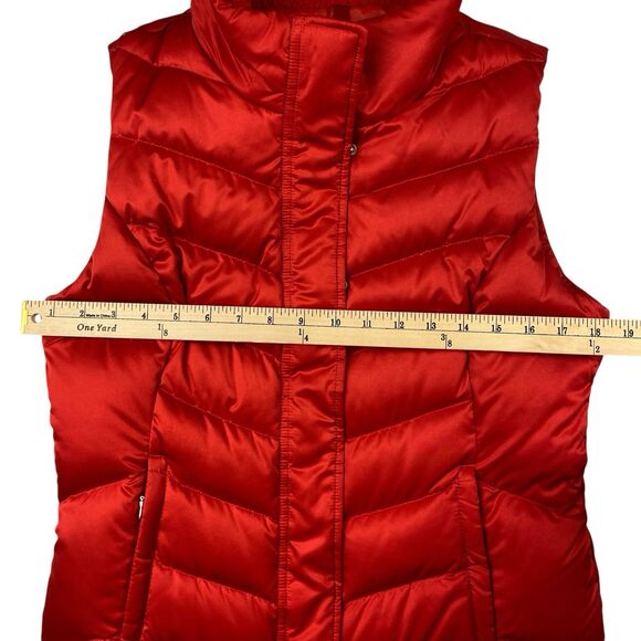 Eddie Bauer Women's M Red 550 Down Vest EB550 Puffer Goose Fill Outdoor Hiking - Picture 12 of 12